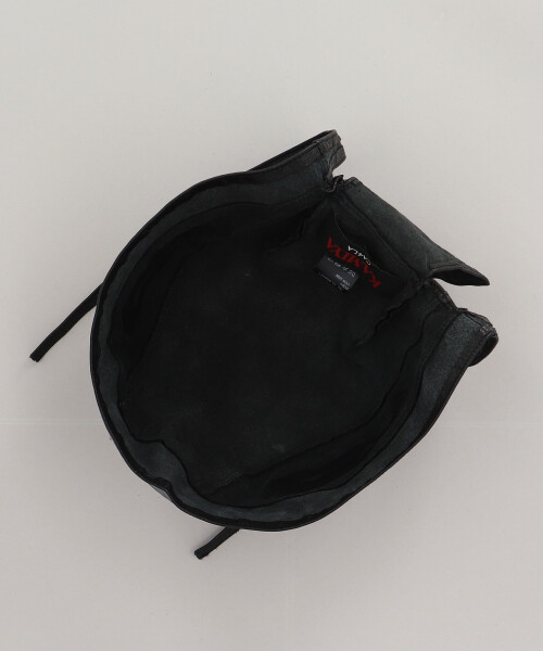 KAMIYA x CA4LA LEATHER BIKER HEAD WRAP BLACK x BLACK ONESIZE