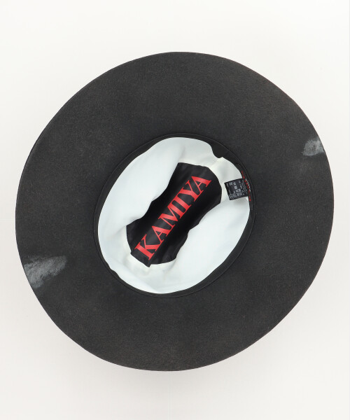 KAMIYA x CA4LA DISTRESSED FELT HAT BLACK ONESIZE