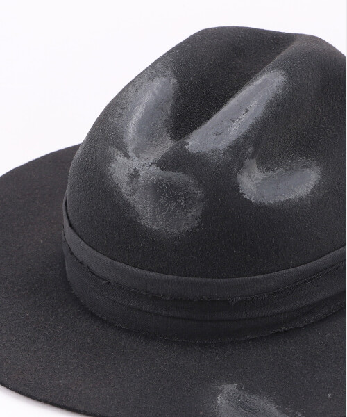 KAMIYA x CA4LA DISTRESSED FELT HAT BLACK ONESIZE