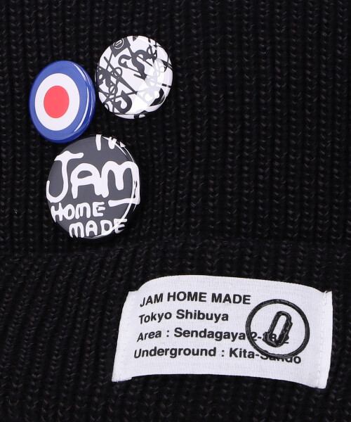 JAM HOME MADE x CA4LA JAM SHOP TURN KNIT CAP BADGE VER BLACK ONESIZE