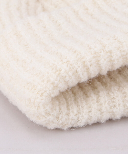 VICTIM x CA4LA BIG KNIT CAP WHITE ONESIZE