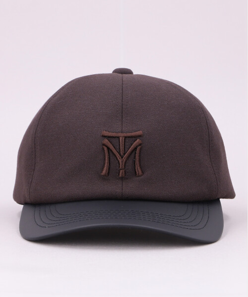 VICTIM x CA4LA LEATHER LOGO CAP CHARCOAL GRAY ONESIZE