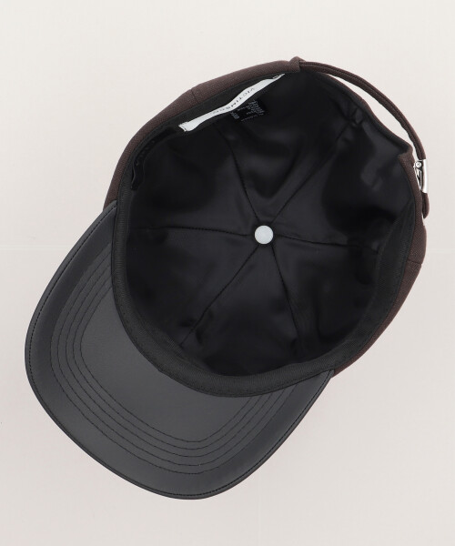 VICTIM x CA4LA LEATHER LOGO CAP CHARCOAL GRAY ONESIZE