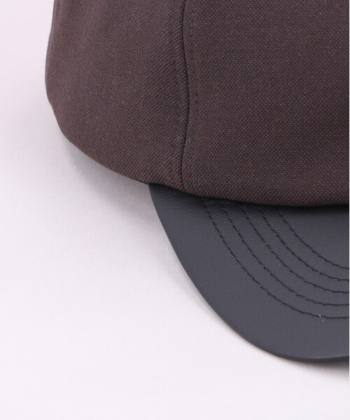 VICTIM x CA4LA LEATHER LOGO CAP CHARCOAL GRAY ONESIZE