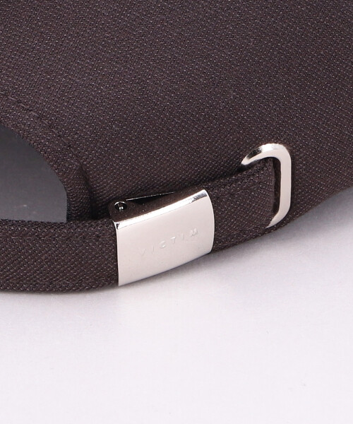 VICTIM x CA4LA LEATHER LOGO CAP CHARCOAL GRAY ONESIZE