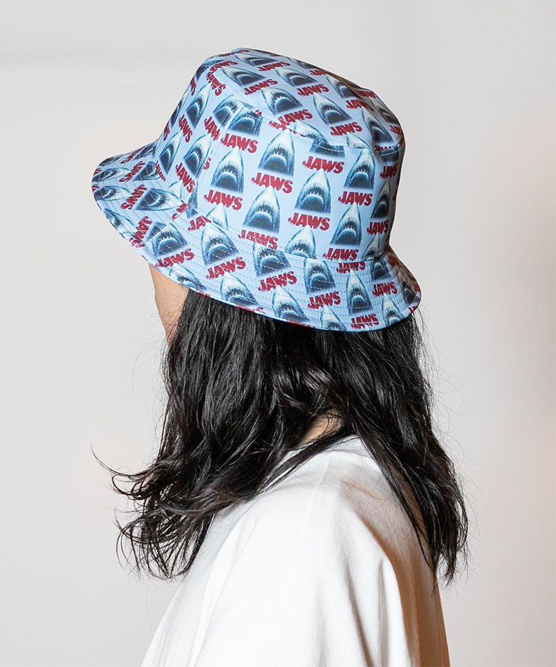 JAWS PATTERN BUCKET HAT BLUE ONESIZE