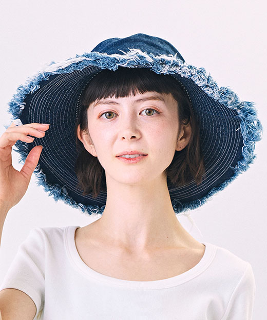 モデル頭囲：52cm 着用サイズ：ONESIZE