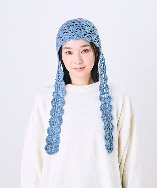モデル頭囲：55.5cm 着用サイズ：ONESIZE