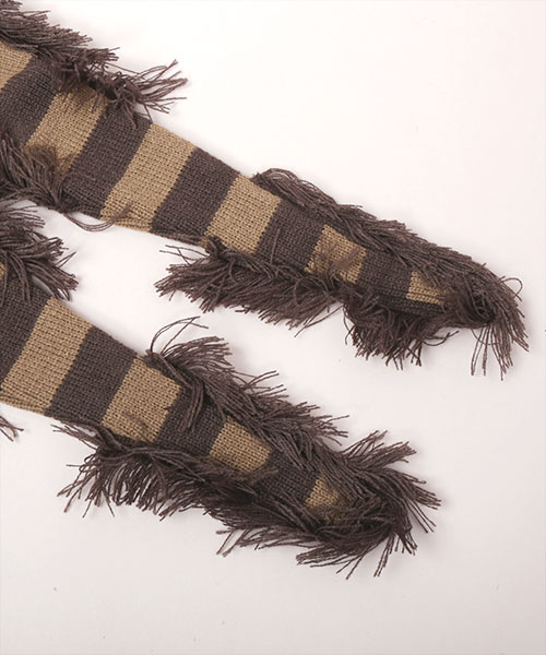 LONG LONG KNITTED HAT BLACK x WHITE ONESIZE