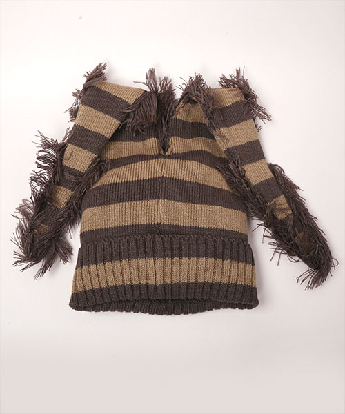 LONG LONG KNITTED HAT BLACK x WHITE ONESIZE
