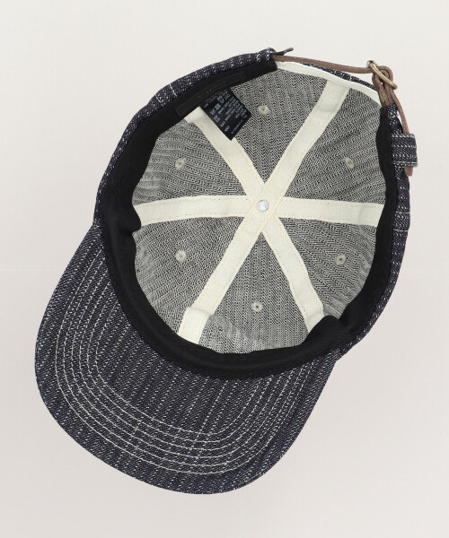 STRIPED DENIM CAP NAVY ONESIZE