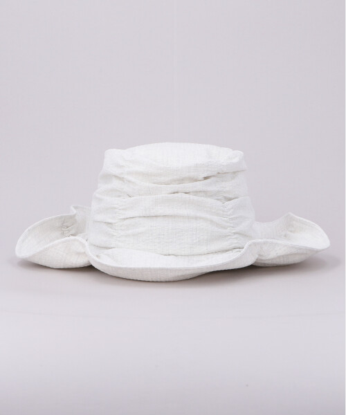 HK CRUSH SHIRRING HAT WHITE ONESIZE