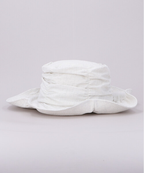 HK CRUSH SHIRRING HAT WHITE ONESIZE