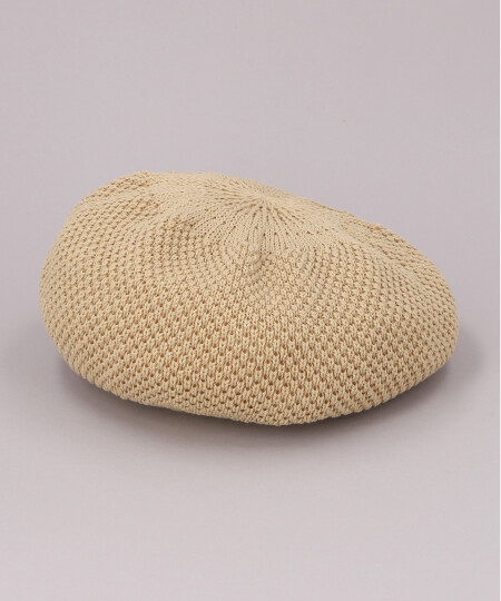 WASHED NUBBY KNIT BERET AC 4 BEIGE ONESIZE