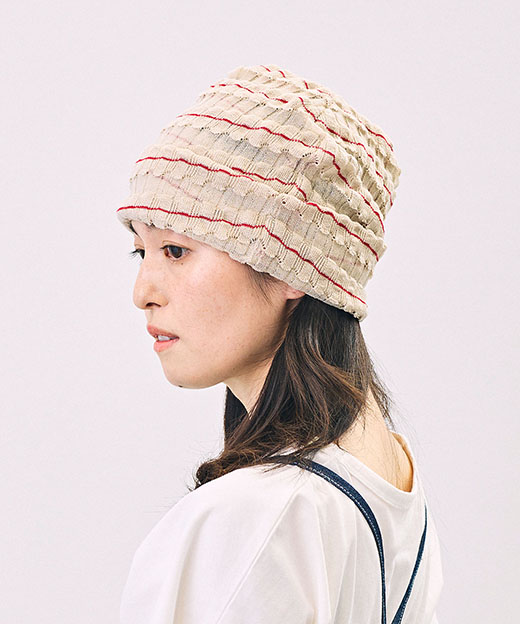 モデル頭囲：53cm 着用サイズ：ONESIZE