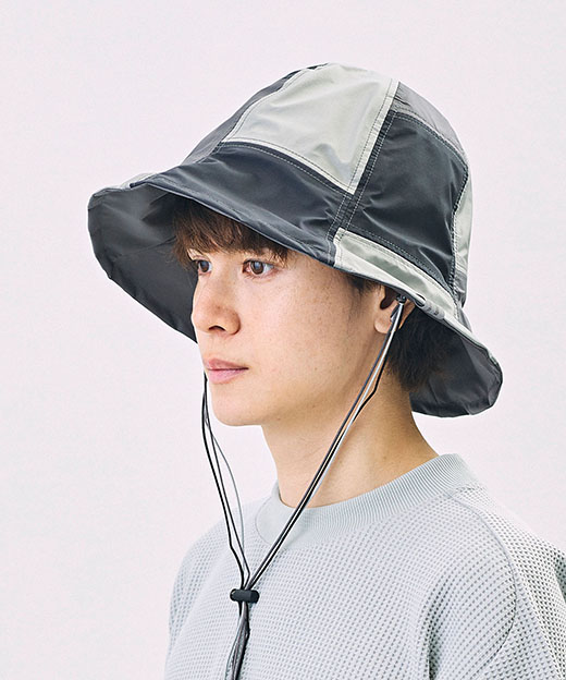 モデル頭囲：54.5cm 着用サイズ：ONESIZE