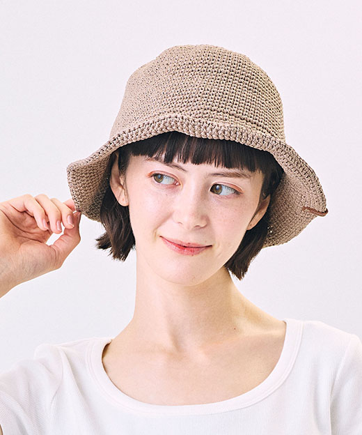 モデル頭囲：52cm 着用サイズ：ONESIZE