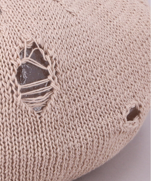 RAGGED KNIT BERET BEIGE ONESIZE