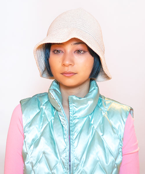 モデル頭囲：54cm 着用サイズ：ONESIZE