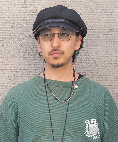 モデル頭囲：57.5cm 着用サイズ：ONESIZE