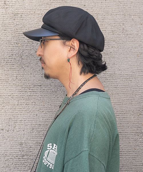 モデル頭囲：57.5cm 着用サイズ：ONESIZE