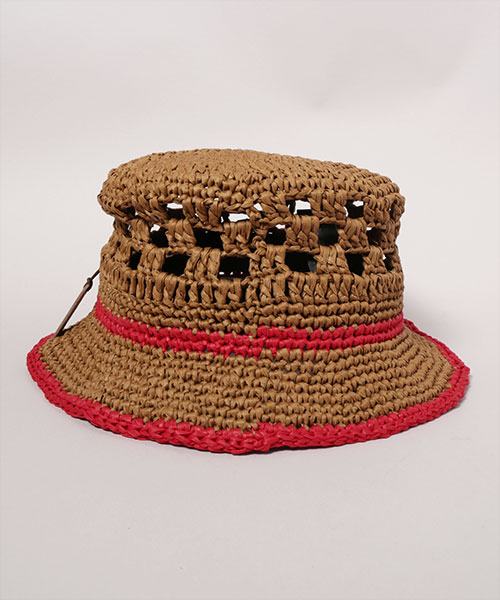 OPENWORK HAND-KNIT HAT BEIGE ONESIZE