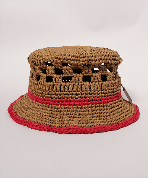 OPENWORK HAND-KNIT HAT BEIGE ONESIZE