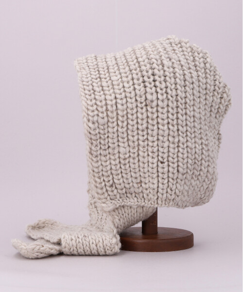 KNIT HOOD BABUSHKA BROWN ONESIZE