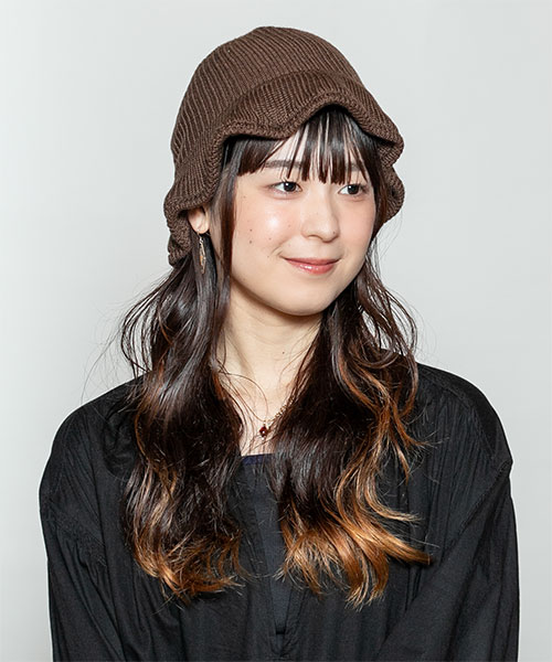 SILK KNITTED HAT NAVY ONESIZE