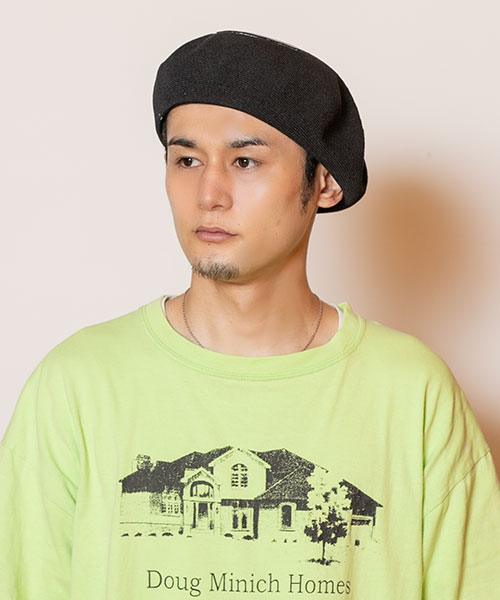 CA4LAベレー帽　FishBornChips 大人気アイテムフィッシュボーンチップス🐟カラフルワッペン付き