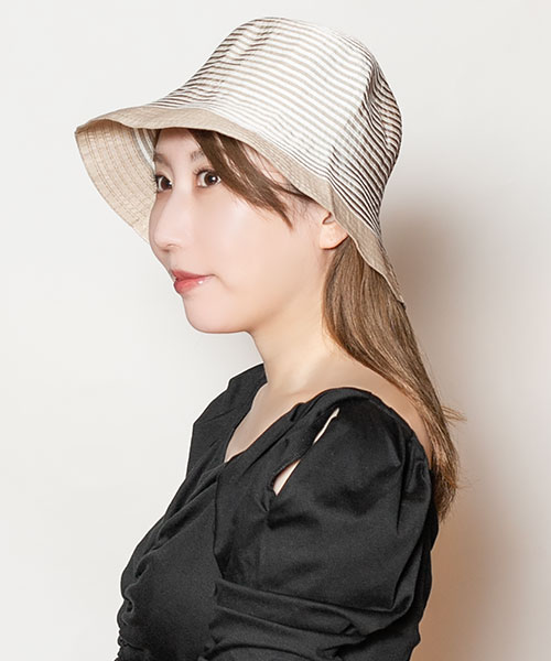 モデル頭囲：56cm 着用サイズ：ONESIZE