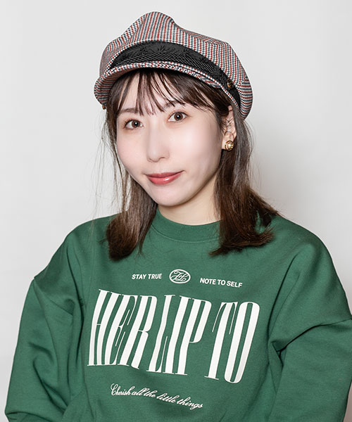 モデル頭囲：56cm 着用サイズ：ONESIZE