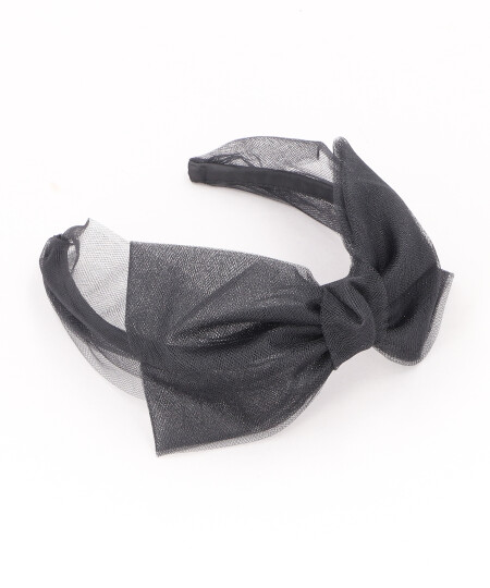 TULLE CENTER BOW BLACK ONESIZE