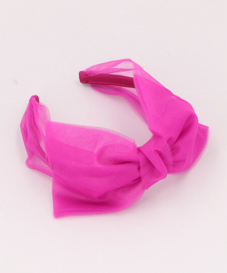 TULLE CENTER BOW PASTEL PINK ONESIZE