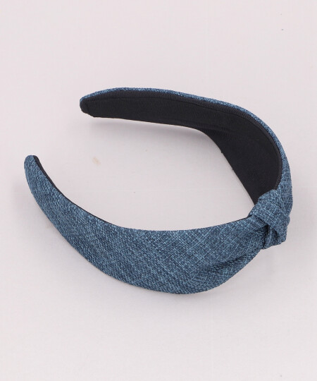 NEW RAFFIA DIVOT HEADBAND BLUE ONESIZE