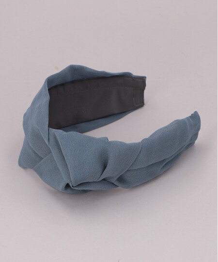 GISELLE SILK CHIFFON TURBAN HEADBAND BLUE ONESIZE