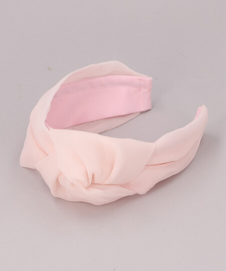 GISELLE SILK CHIFFON TURBAN HEADBAND PINK ONESIZE