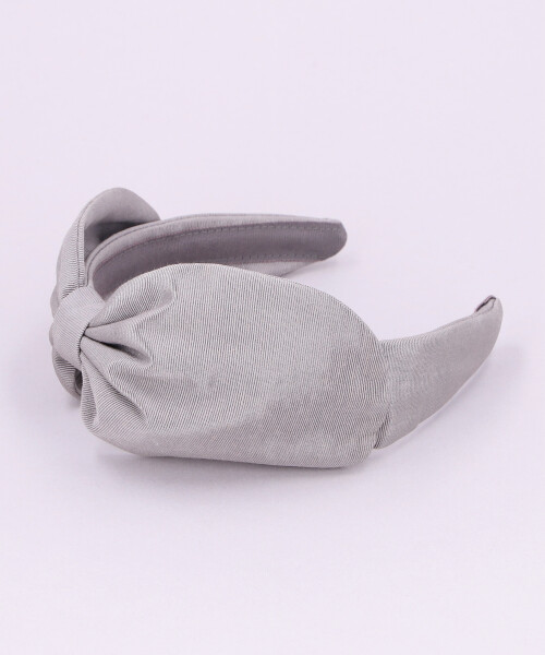 GROSGRAIN BOW HEADBAND GRAY ONESIZE