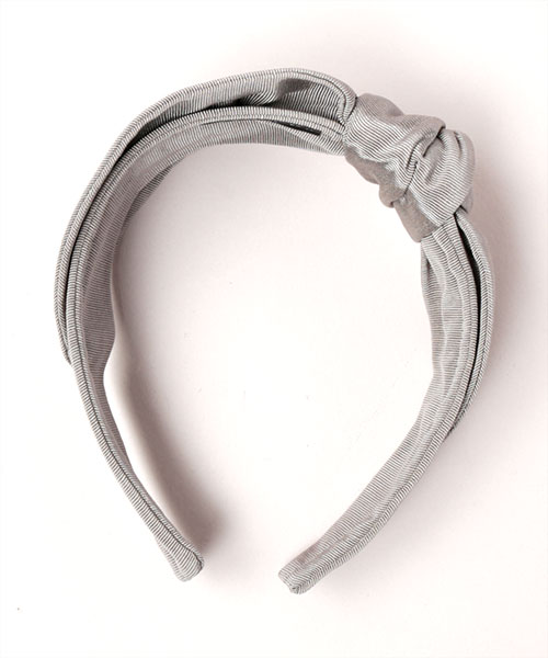 GROSGRAIN BOW HEADBAND GRAY ONESIZE