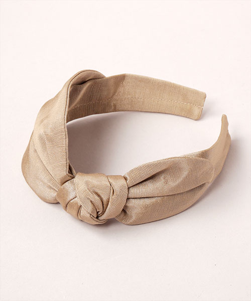 GROSGRAIN BOW HEADBAND BEIGE ONESIZE