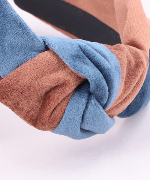 SUEDE TWO TONE BLAIR HEADBAND NAVY ONESIZE