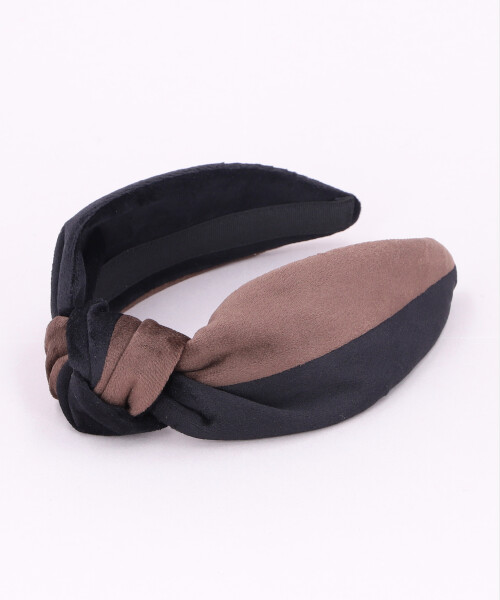 SUEDE TWO TONE BLAIR HEADBAND BLACK ONESIZE