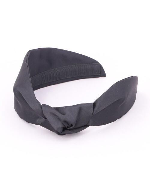 LANA SATIN SIDE KNOT TURBAN BLACK ONESIZE