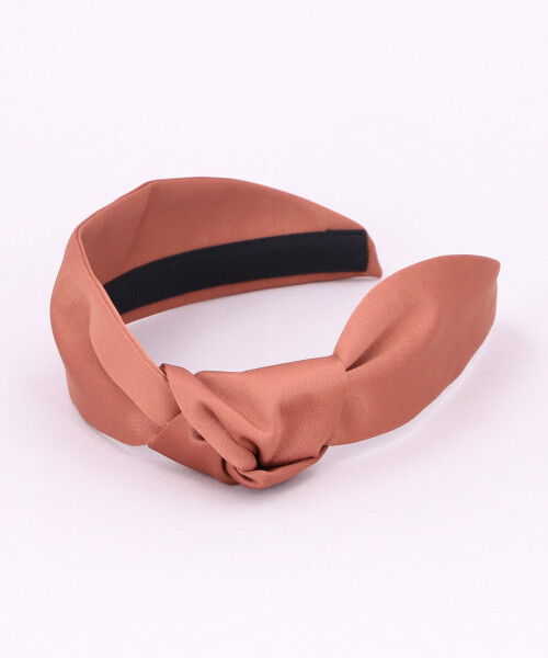 LANA SATIN SIDE KNOT TURBAN BROWN ONESIZE