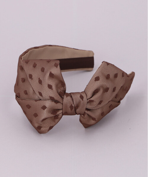 DOTTED TULLE CAROLINA BOW BEIGE ONESIZE