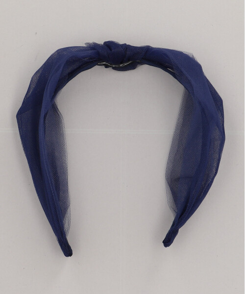 TULLE CENTER TURBAN HEADBAND NAVY ONESIZE