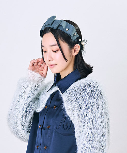 モデル頭囲：55.5cm 着用サイズ：ONESIZE
