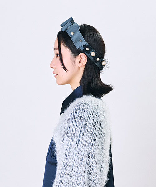 モデル頭囲：55.5cm 着用サイズ：ONESIZE