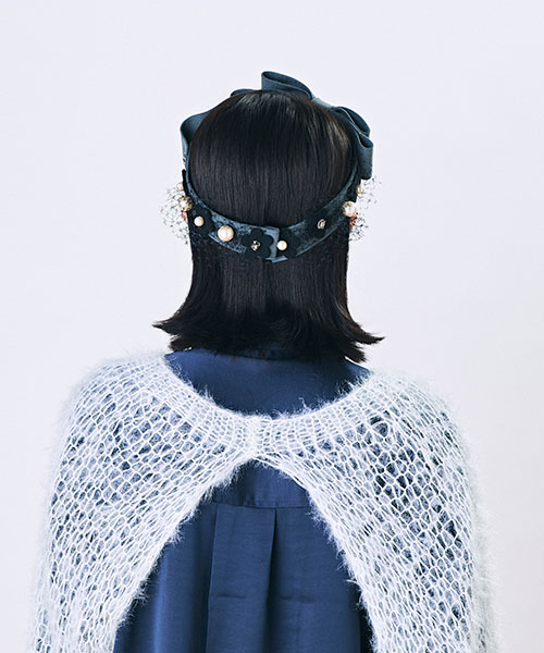 モデル頭囲：55.5cm 着用サイズ：ONESIZE