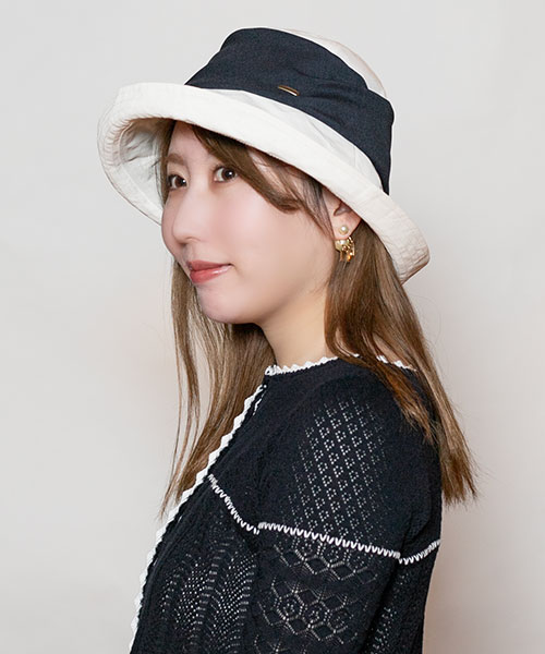 モデル頭囲：56cm 着用サイズ：ONESIZE